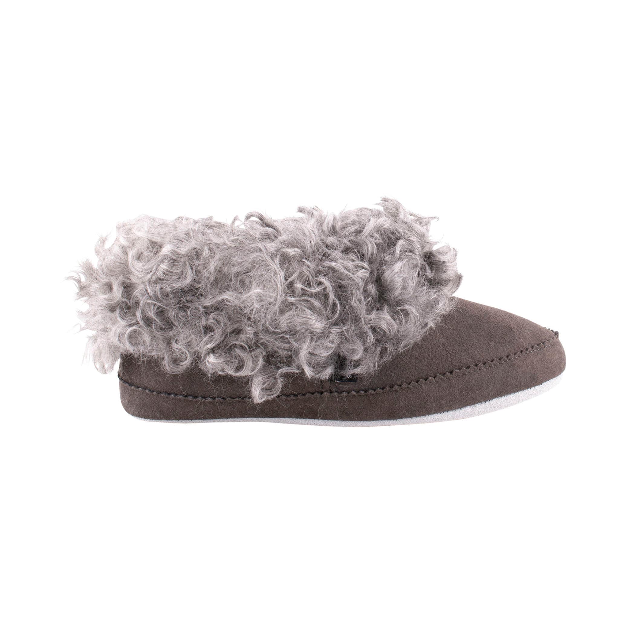 Grey Check Lambswool & Sheepskin Boot Slippers – Catherine Tough