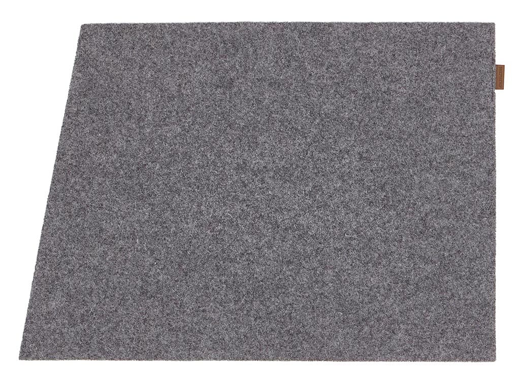 En fyrkantig bordstablett för bordet i grå färg i ull